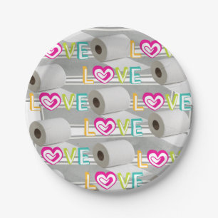 Papieren Borden Red Hearts Toilet Paper Love Bordje