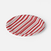 Papieren borden rood & wit gestreept bordje (Gekanteld)