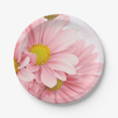 Papieren Borden Roze Daisies Papieren Bordje (Voorkant)
