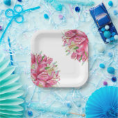 Papieren borden-Roze Lelies Papieren Bordje (Feest)