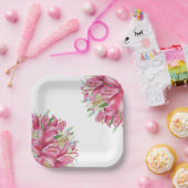 Papieren borden-Roze Lelies Papieren Bordje (Feest)