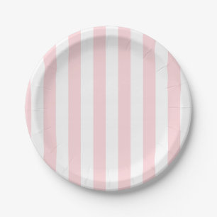 Papieren Borden, Roze & Witte Streep Verjaardag Bordje