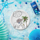 Papieren Borden, sapwolk Sombrero palm boom Papieren Bordje (Feest)