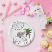 Papieren Borden, sapwolk Sombrero palm boom Papieren Bordje (Feest)