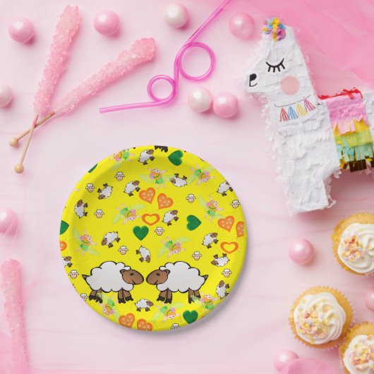 Papieren Borden, schaafgroen hartig Papieren Bordje (Feest)