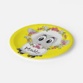 Papieren Borden, schaafmeel, geel Papieren Bordje (Gekanteld)