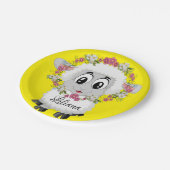 Papieren Borden, schaafmeel, geel Papieren Bordje (Gekanteld)