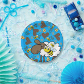 Papieren Borden, schaap bruin hartenblauw Papieren Bordje (Feest)
