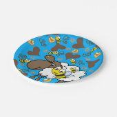 Papieren Borden, schaap bruin hartenblauw Papieren Bordje (Gekanteld)