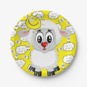 Papieren Borden, schaap-liefde Sun Clouds Yellow Bordje