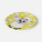 Papieren Borden, schaap Sun Clouds Yellow Papieren Bordje (Gekanteld)