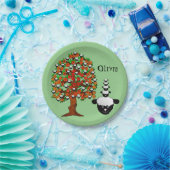 Papieren Borden, schapen groen Papieren Bordje (Feest)