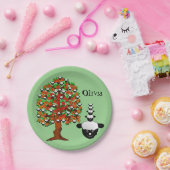 Papieren Borden, schapen groen Papieren Bordje (Feest)