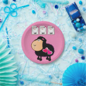 Papieren Borden, schapenroze harten Papieren Bordje (Feest)