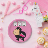 Papieren Borden, schapenroze harten Papieren Bordje (Feest)