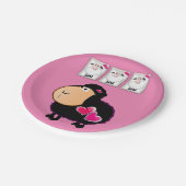 Papieren Borden, schapenroze harten Papieren Bordje (Gekanteld)