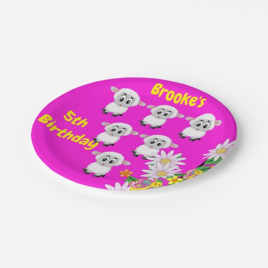 Papieren Borden, schapenvlies, vijfde verjaardag Papieren Bordje (Gekanteld)