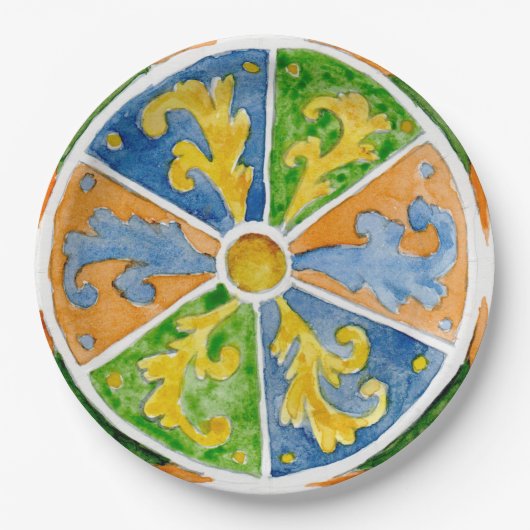 Papieren borden SCT_P7-1 Traditioneel Siciliaans o Papieren Bordje (Voorkant)