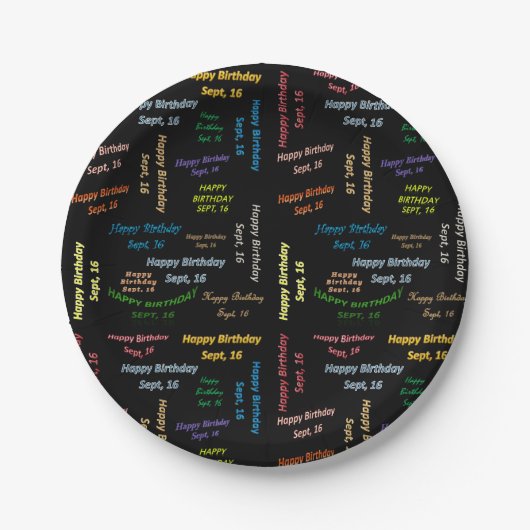 Papieren Borden september, 16 oktober Bordje (Voorkant)