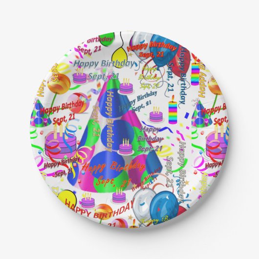 Papieren Borden september, 21 september, september Papieren Bordje (Voorkant)