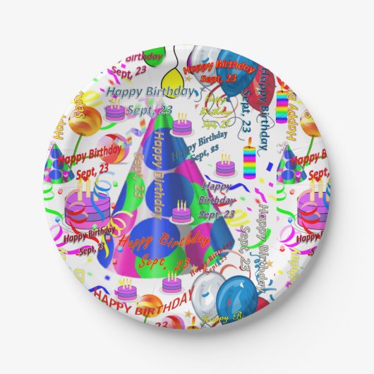 Papieren Borden september, 23 september, september Papieren Bordje (Voorkant)