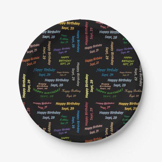 Papieren Borden september, 29 oktober Bordje (Voorkant)