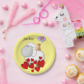 Papieren Borden, Sheep Kitten Happy Valentin Dag Bordje (Feest)