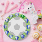 Papieren Borden - Shirten met blauw en witte strep Papieren Bordje (Feest)