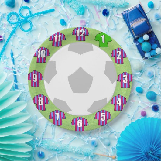 Papieren Borden - Shirten met inkt en blauwe strip Papieren Bordje (Feest)