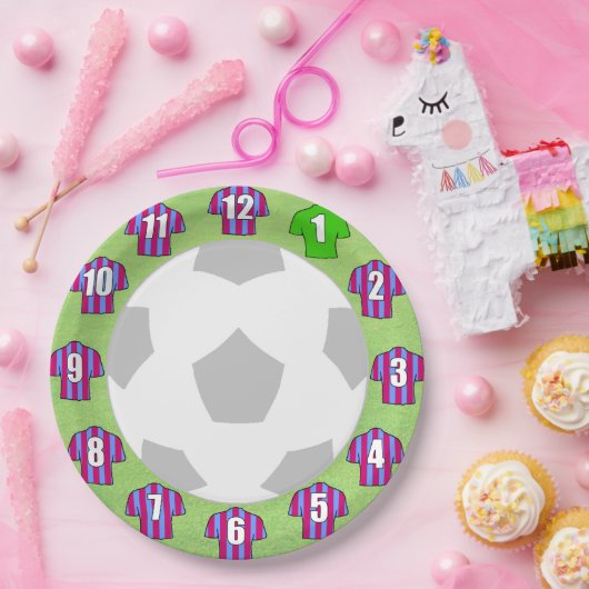 Papieren Borden - Shirten met inkt en blauwe strip Papieren Bordje (Feest)