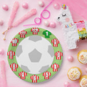 Papieren Borden - Shirten met rode en witte streep Papieren Bordje (Feest)