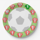 Papieren Borden - Shirten met rode en witte streep Papieren Bordje (Voorkant)