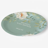 Papieren Borden Silver Sage Eucalyptus White Flowe Bordje (Gekanteld)