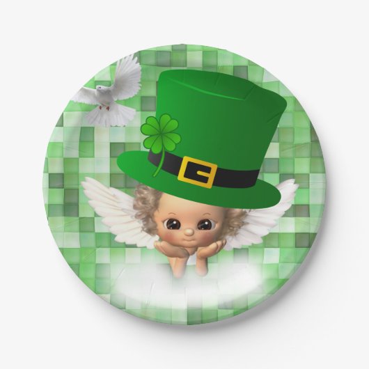 Papieren borden St. Patrick's Day Angel Bordje (Voorkant)