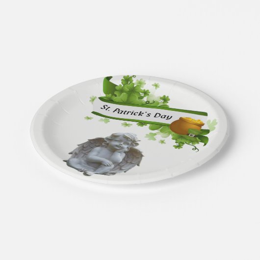 Papieren borden St. Patrick's Day Angel Papieren Bordje (Gekanteld)