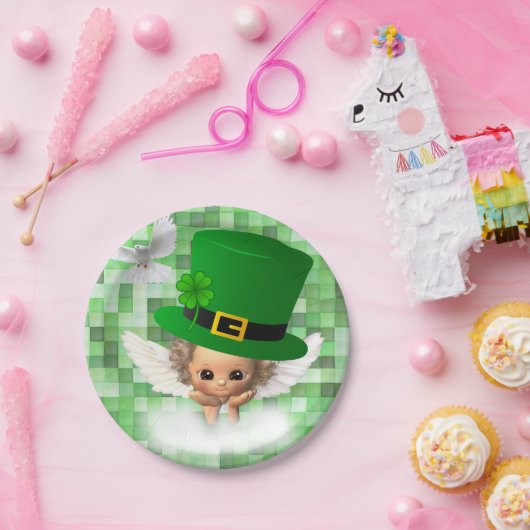 Papieren borden St. Patrick's Day Angel Papieren Bordje (Feest)