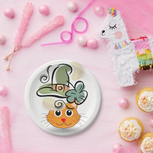 Papieren borden St. Patrick's Day Cat Papieren Bordje (Feest)