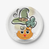 Papieren borden St. Patrick's Day Cat Papieren Bordje (Voorkant)