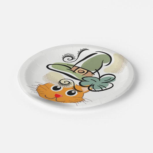 Papieren borden St. Patrick's Day Cat Papieren Bordje (Gekanteld)