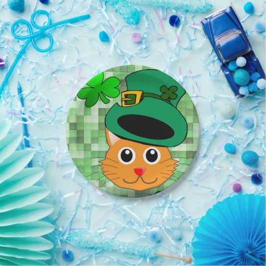 Papieren borden St. Patrick's Day Cat Papieren Bordje (Feest)