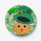 Papieren borden St. Patrick's Day Cat Papieren Bordje (Voorkant)