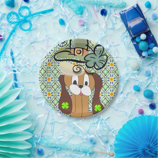 Papieren borden St. Patrick's Day Dog Papieren Bordje (Feest)