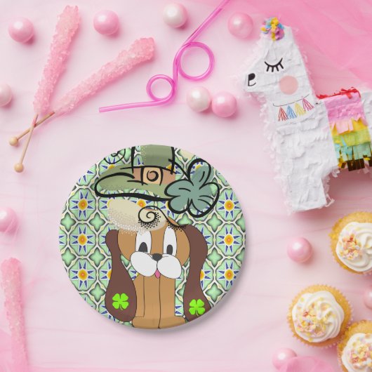 Papieren borden St. Patrick's Day Dog Papieren Bordje (Feest)