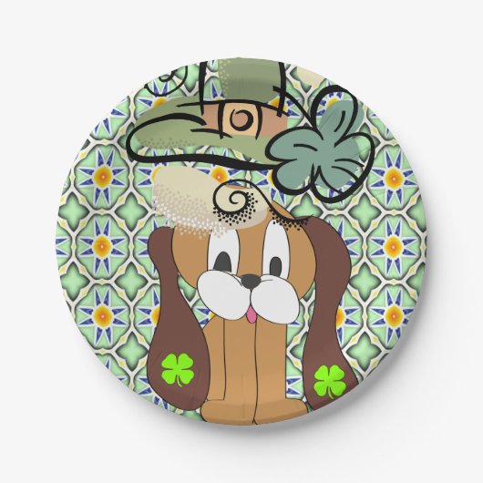 Papieren borden St. Patrick's Day Dog Papieren Bordje (Voorkant)