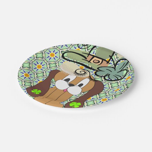 Papieren borden St. Patrick's Day Dog Papieren Bordje (Gekanteld)