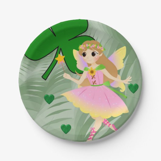 Papieren borden St. Patrick's Day Fairy Papieren Bordje (Voorkant)