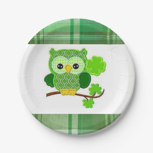 Papieren borden St. Patrick's Day Owl Bordje (Voorkant)