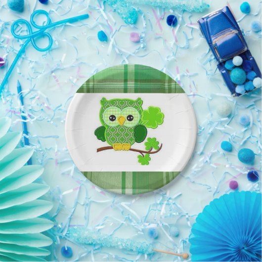 Papieren borden St. Patrick's Day Owl Papieren Bordje (Feest)