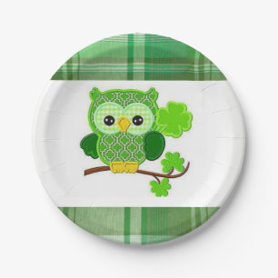 Papieren borden St. Patrick's Day Owl Papieren Bordje