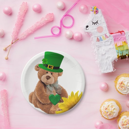 Papieren borden St. Patrick's Day Teddy Bear Papieren Bordje (Feest)
